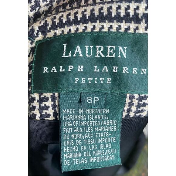 Lauren by Ralph Lauren Houndstooth 2-Button Blazer 8P Academic, School Girl - Picture 12 of 12
